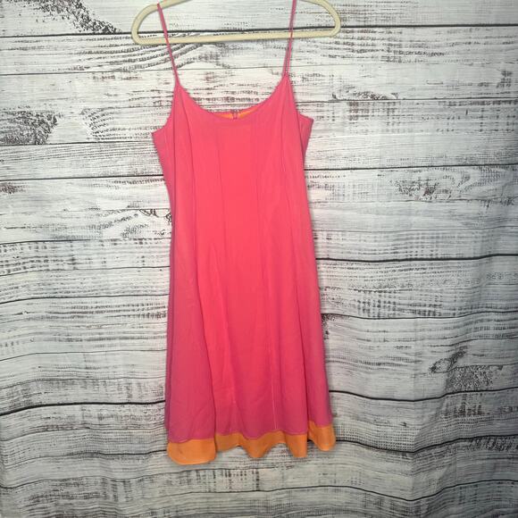 Boston Proper Y2K Slip Dress 100% Silk Pink 10 - Picture 2 of 5